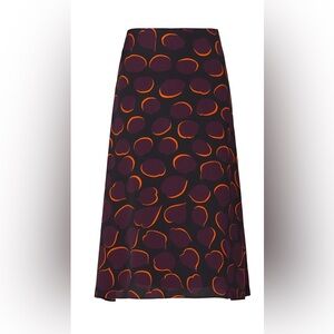 Marni $810 Retail Purple Printed Skirt With Purple and Orange Print 100% Viscose